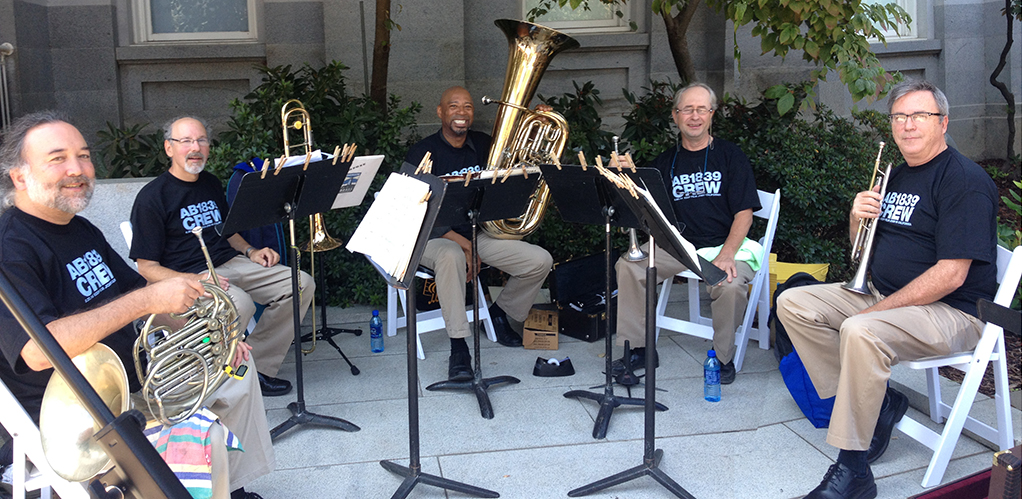 Brass musicians of the Sacramento Philharmonic provided live entertainment throughout the event