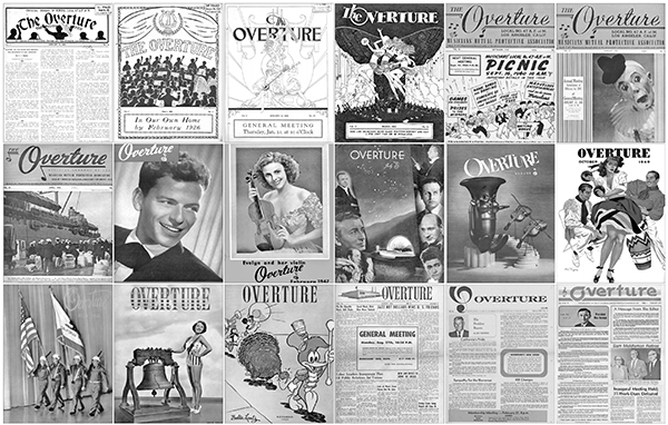 Overture front page covers from the Local 47 Archive